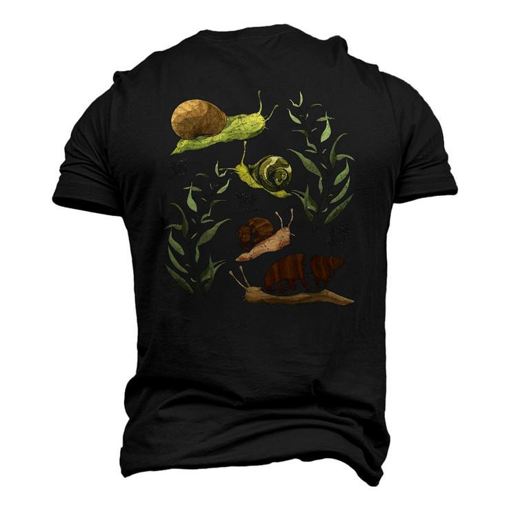 Sluggish Gastropod Nature Slug Animal Cottagecore Snail Men's 3D T-Shirt Back Print