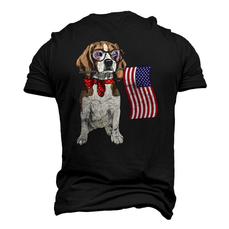 Smart Beagle Patriotic Memorial Day 4Th Of July Usa Flag Men's 3D T-Shirt Back Print