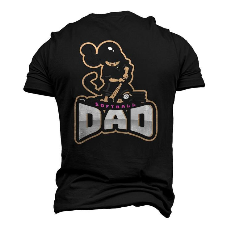 Mens Softball Dad Fastpitch Fathers Day Men's 3D T-Shirt Back Print