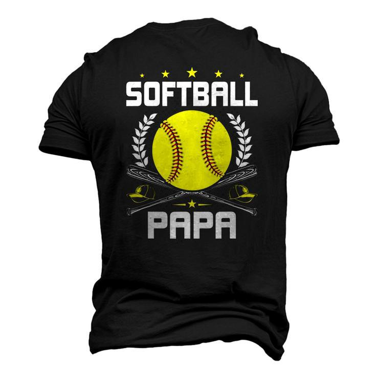 Softball Papa Baseball Lover Dad Men's 3D T-Shirt Back Print