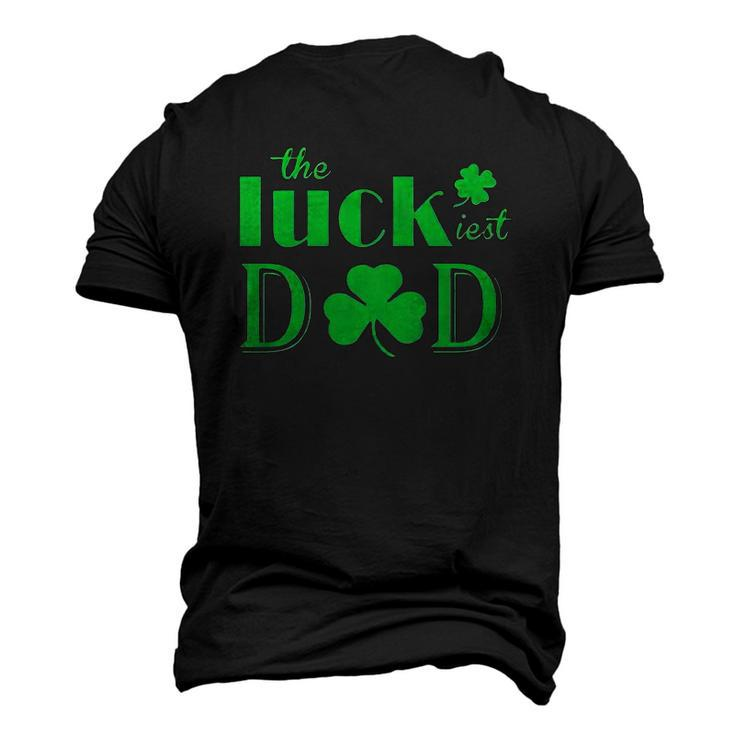 St Patricks Day The Luckiest Dad Men's 3D T-Shirt Back Print