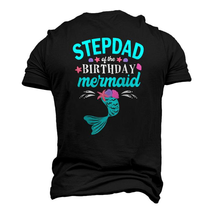 Stepdad Of The Birthday Mermaid Tee Matching Men's 3D T-Shirt Back Print