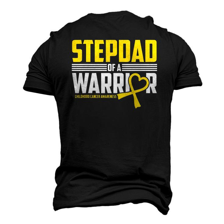 Mens Stepdad Childhood Cancer Awareness Survivor Ribbon Warrior Men's 3D T-Shirt Back Print