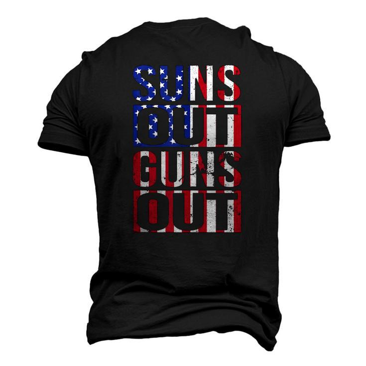 Suns Out Guns Out Fourth Of July Muscles Men's 3D T-Shirt Back Print