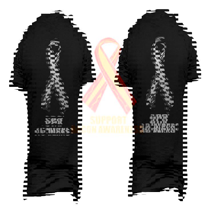 Support Bacon Awareness Ribbon Fun Bacon Men's 3D T-Shirt Back Print