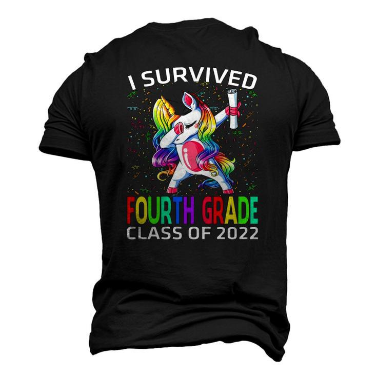 I Survived Fourth Grade Class Of 2022 Graduate Unicorn Men's 3D T-Shirt Back Print