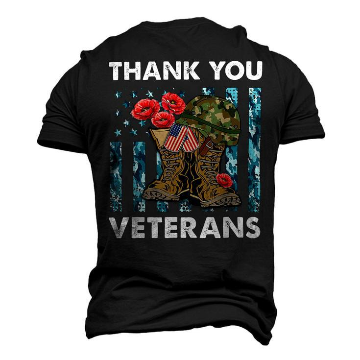Thank You Veterans Combat Boots Poppy Veteran Day T-Shirt T-Shirt Men's 3D Print Graphic Crewneck Short Sleeve T-shirt