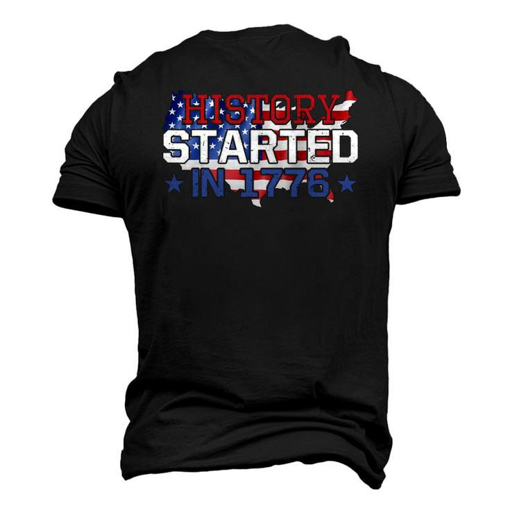History Started In 1776 American Flag Men's 3D T-Shirt Back Print