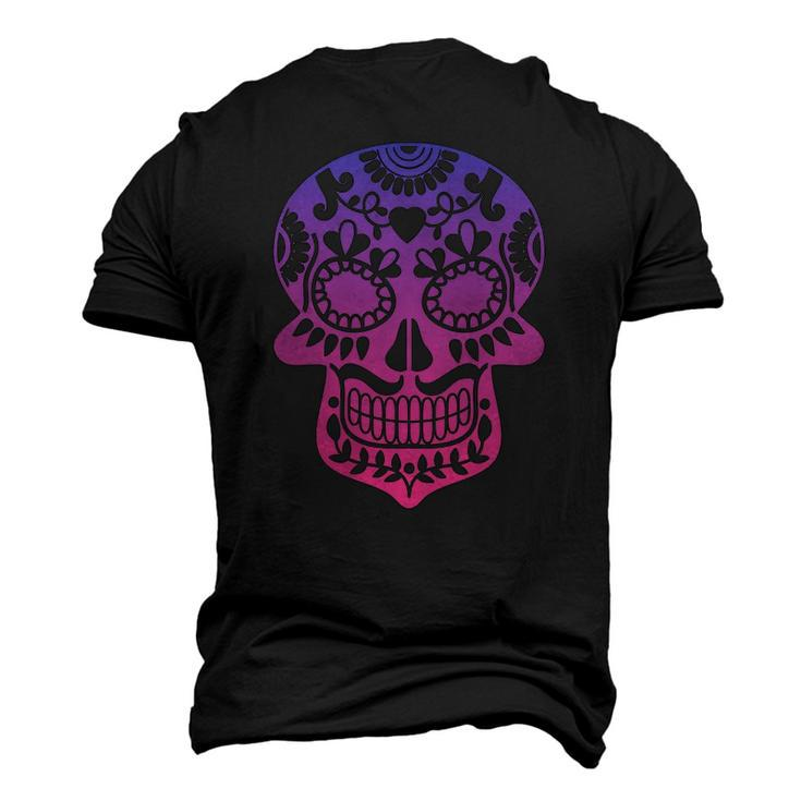 Traditional Day Of The Dead Mexico Calavera Sugar Skull Men's 3D T-Shirt Back Print