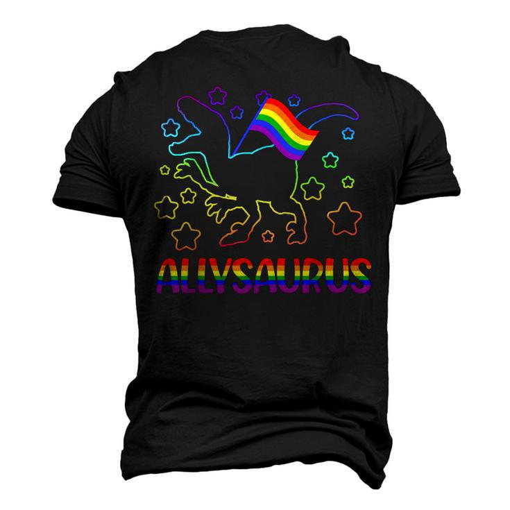 Trans Ally Allysaurus Gay Pride Lgbtq Trans Flag Dinosaur V3 Men's 3D T-shirt Back Print
