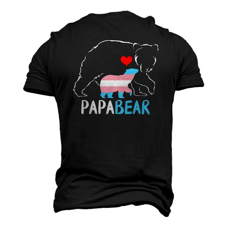 Trans Papa Bear Proud Dad Rainbow Transgender Fathers Day Men's 3D T-Shirt Back Print
