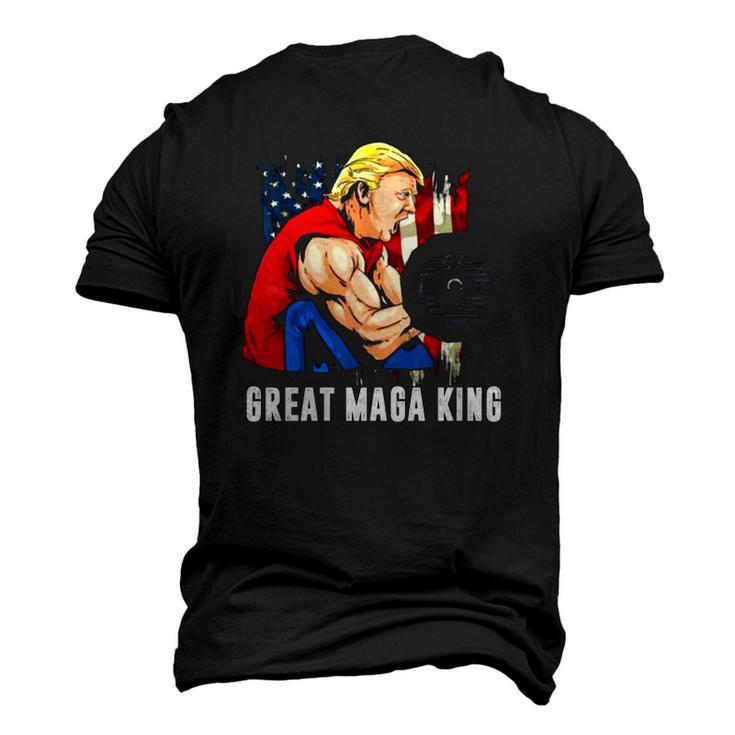 Trump Muscle Old The Great Maga King Ultra Maga Patriotic Flag Us Men's 3D T-Shirt Back Print