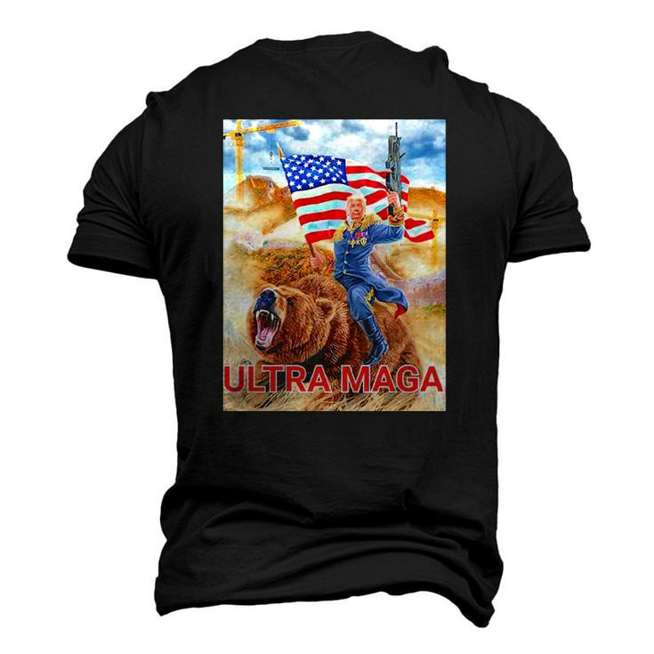 Trump Ultra Maga The Great Maga King Trump Riding Bear Men's 3D T-Shirt Back Print
