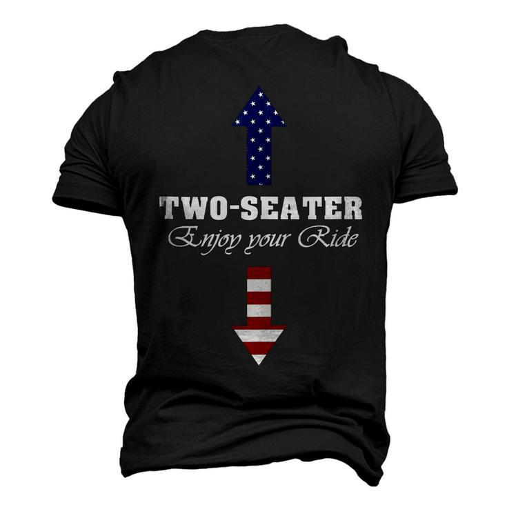 Two Seater Dad Joke American Flag 4Th Of July Motorbiking V2 Men's 3D T-shirt Back Print