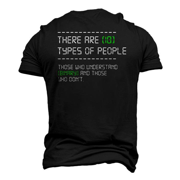 Types Of People Computer Nerd Binary Code Programmer Men's 3D T-Shirt Back Print