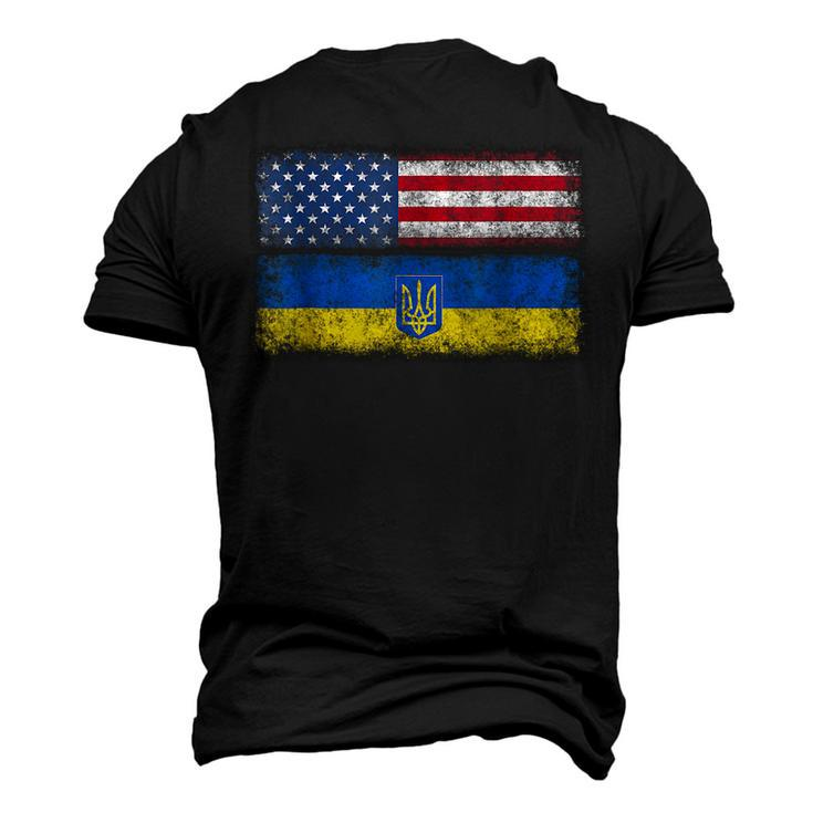 Ukrainian American Flag Ukraine Usa America Roots Men's 3D T-shirt Back Print