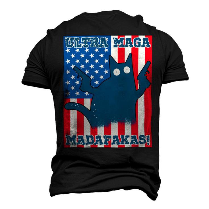 Ultra Maga Madafakas Cat American Flag Men's 3D Print Graphic Crewneck Short Sleeve T-shirt