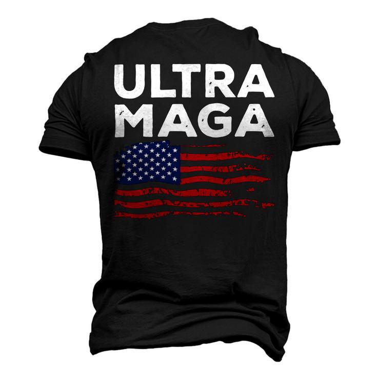 Ultra Maga Proud American Distressed Flag Patriotic Men's 3D Print Graphic Crewneck Short Sleeve T-shirt