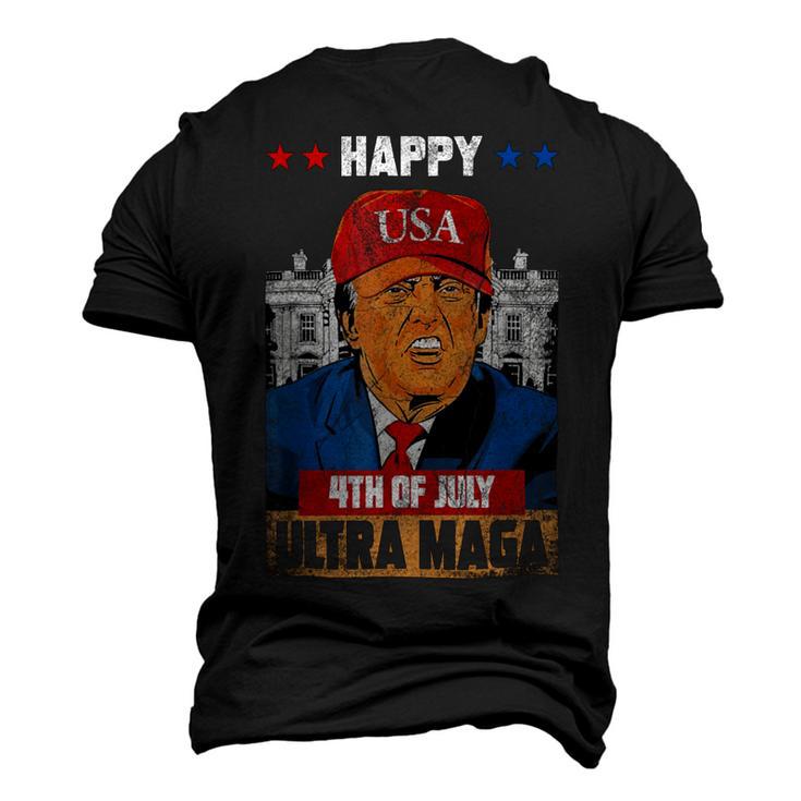 Ultra Maga Trump Happy 4Th Of July American Flag  Men's 3D Print Graphic Crewneck Short Sleeve T-shirt