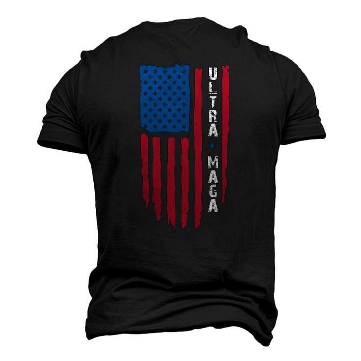 Ultra Mega Patriotic Trump Republicans Usa Flag Apparel Tee Men's 3D T-Shirt Back Print