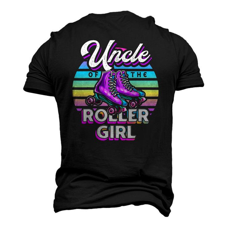Uncle Of Roller Girl Roller Skating Birthday Matching Men's 3D T-Shirt Back Print