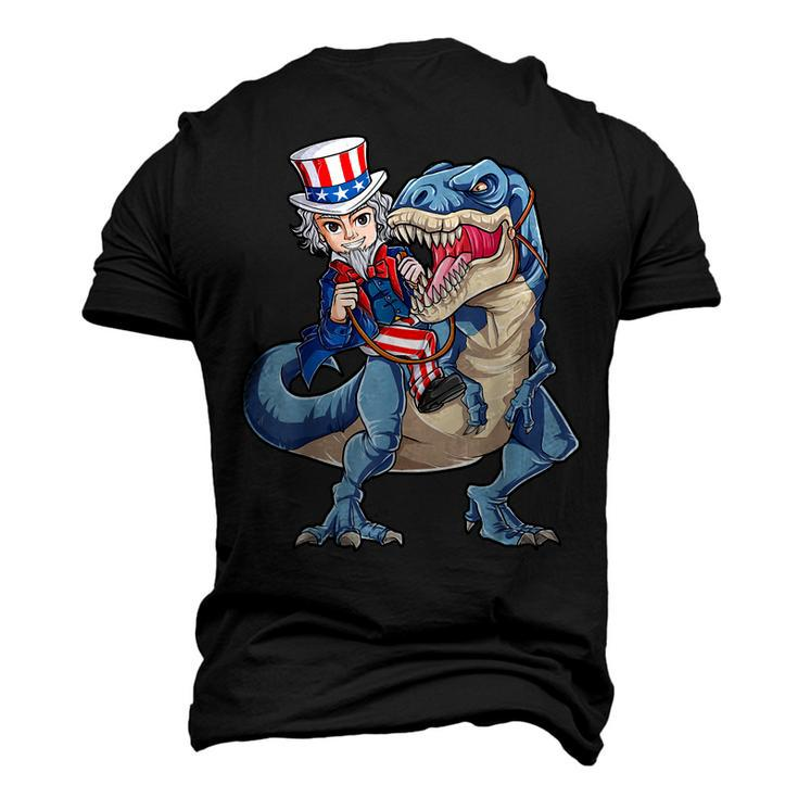 Uncle Sam Dinosaur T 4Th Of July T Rex Kids Boys Men's 3D T-shirt Back Print