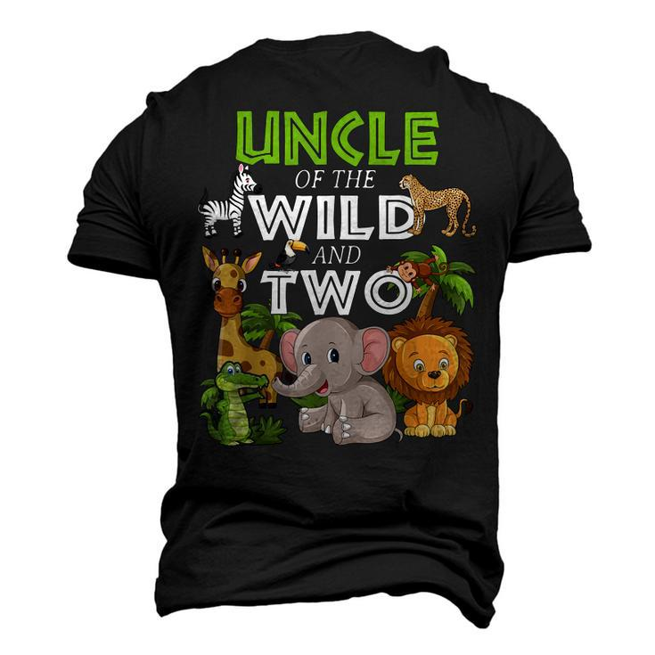 Uncle Of The Wild Two Zoo Birthday Safari Jungle Animal Men's 3D T-shirt Back Print