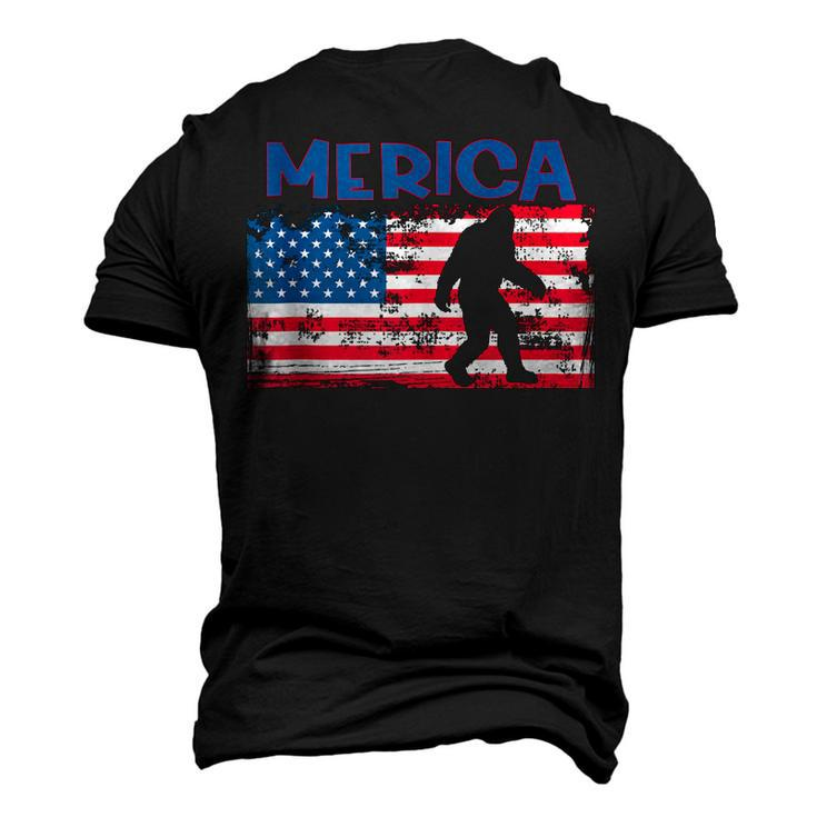 Us Flag Bigfoot July 4Th Sasquatch Patriotic Merica Men's 3D T-shirt Back Print