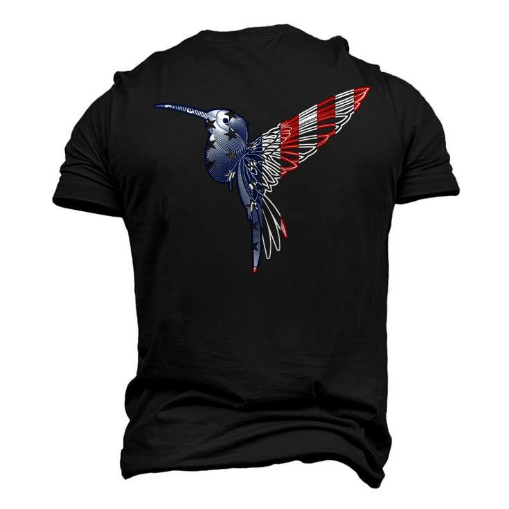 Womens Usa American Flag Dot Art Cute Bird Hummingbird 4Th Of July V2 Men's 3D T-shirt Back Print