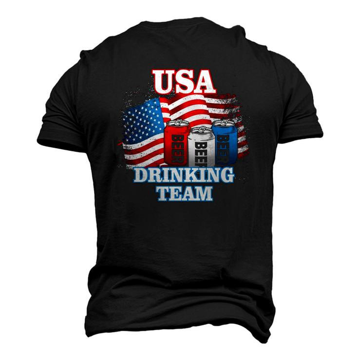 Usa Drinking Team Flag Beer Lovers Men's 3D T-Shirt Back Print