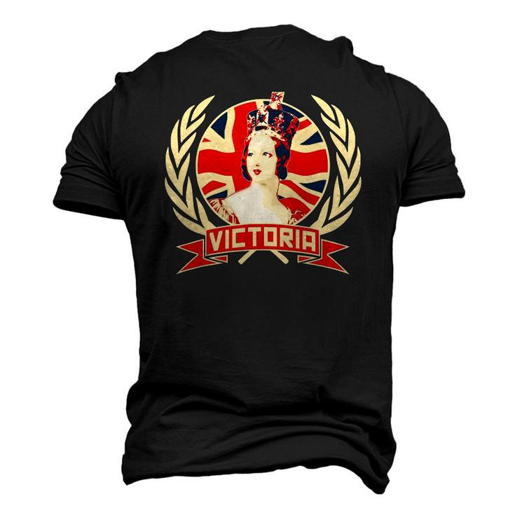 Victoria Queen Of England British Flag Men's 3D T-Shirt Back Print