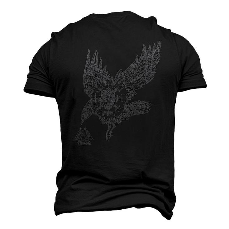 Viking Nordic Norse Mythology Raven & Runes Men's 3D T-Shirt Back Print