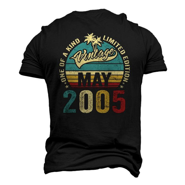 Vintage 17 Years Old May 2005 Decorations 17Th Birthday Men's 3D T-Shirt Back Print
