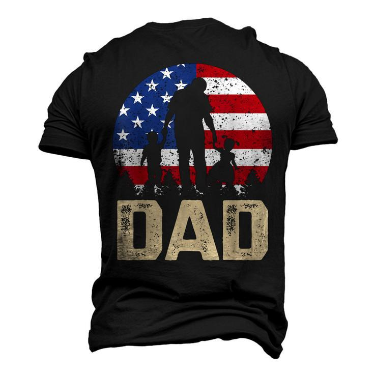 Mens Vintage American Flag 4Th Of July Patriotic Dad Men's 3D T-shirt Back Print