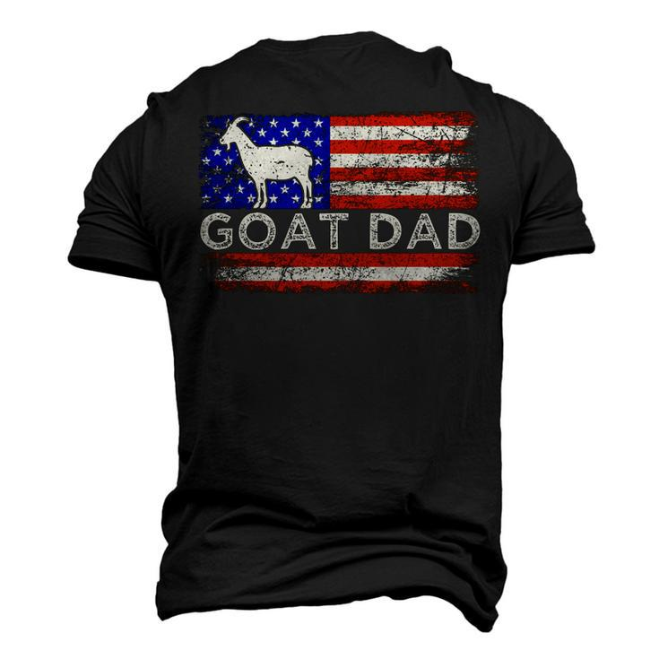 Vintage American Flag Goat Animal Lover Goat Dad 4Th Of July Men's 3D T-shirt Back Print