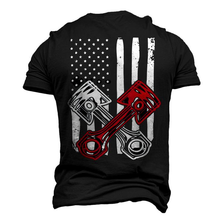 Vintage American Flag Piston Funny Muscle Car Mechanic  558 Trending Shirt Men's 3D Print Graphic Crewneck Short Sleeve T-shirt