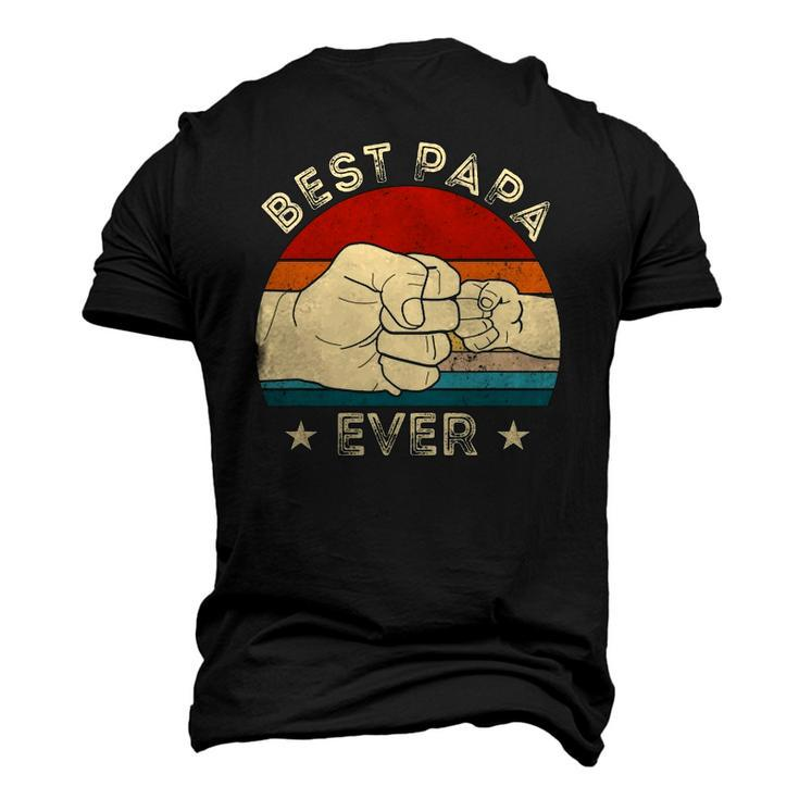 Vintage Best Papa Ever Fist Bump Grandpa Fathers Day Men's 3D T-Shirt Back Print