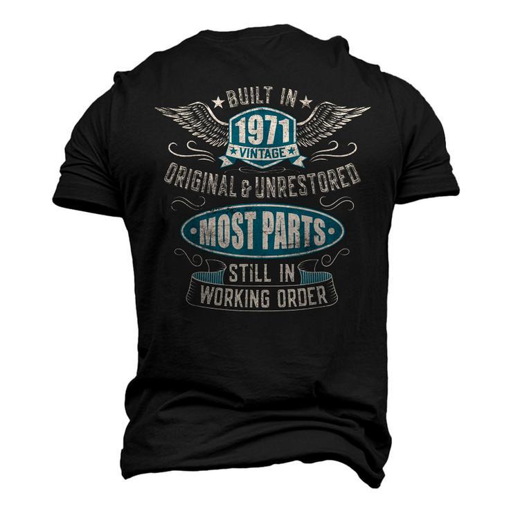 Vintage Birthday Born In 1971 Built In The 70S Men's 3D T-shirt Back Print
