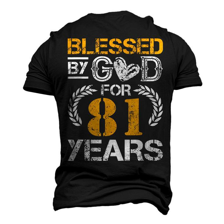 Vintage Blessed By God For 81 Years Happy 81St Birthday Men's 3D T-shirt Back Print