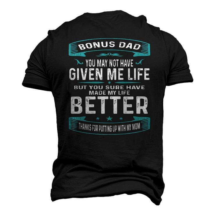 Vintage Fathers Day Bonus Dad From Daughter Son Boys Men's 3D T-Shirt Back Print