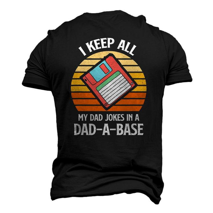 Mens Vintage Fathers Day I Keep All My Dad Jokes In A Dad A Base Men's 3D T-Shirt Back Print