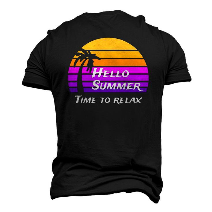 Vintage Hello Summer Its Time To Relax Men's 3D T-Shirt Back Print