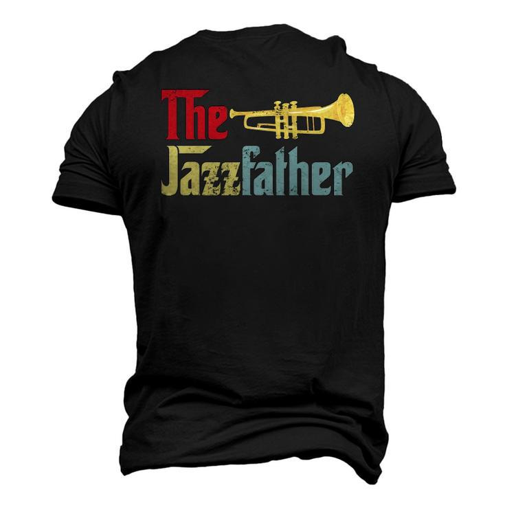 Vintage The Jazzfather Happy Fathers Day Trumpet Player Men's 3D T-Shirt Back Print