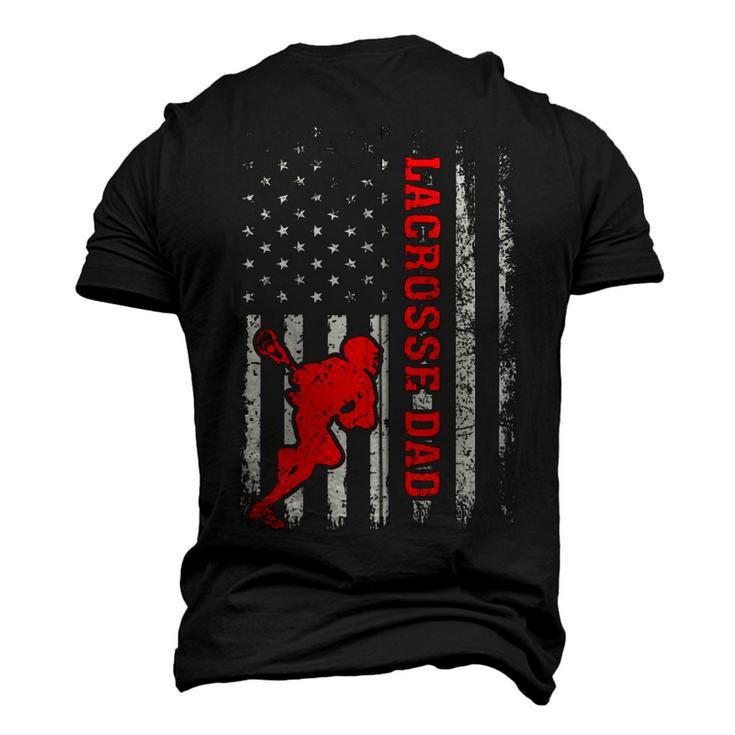 Vintage Lacrosse Dad American Flag Lacrosse 4Th Of July Zip Men's 3D T-shirt Back Print