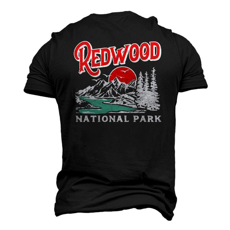 Vintage Redwood National Park Distressed 80S Mountains Men's 3D T-Shirt Back Print