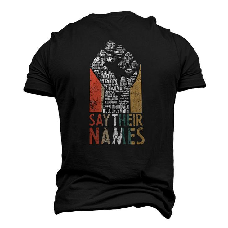 Vintage Say Their Names Black Lives Matter Blm Apparel Men's 3D T-Shirt Back Print