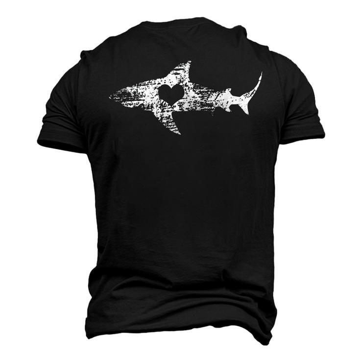 Vintage Shark Silhouette Hammerhead Shark Tiger Shark Heart   158 Trending Shirt Men's 3D Print Graphic Crewneck Short Sleeve T-shirt