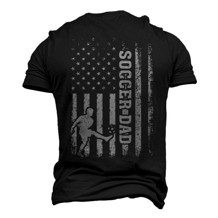Vintage Soccer Lover American Flag Soccer Dad 4Th Of July Men's 3D T-shirt Back Print