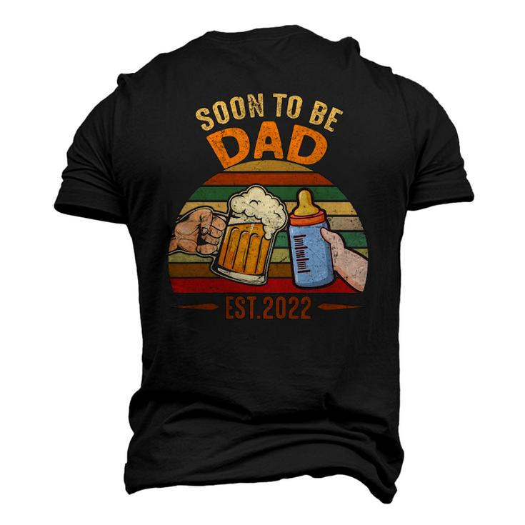 Vintage Soon To Be Dad 2022 Fathers Day Men's 3D T-Shirt Back Print