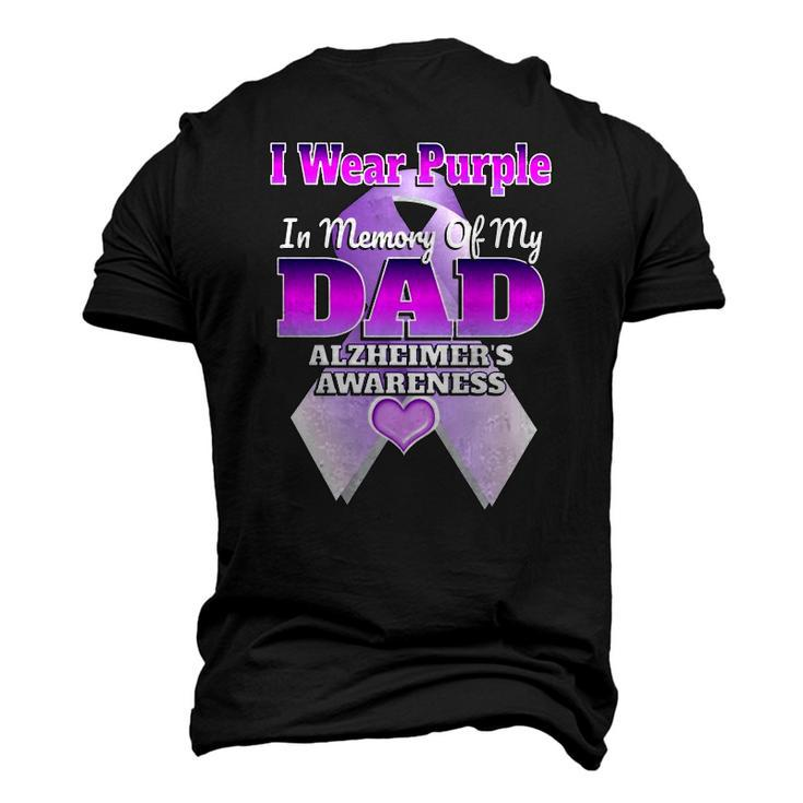 I Wear Purple In Memory Of My Dad Alzheimers Awareness Men's 3D T-Shirt Back Print